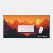 Aangepaste cyber zonsondergang retro gaming bureaumat (Keyboard & Muis)