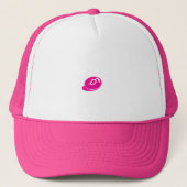 Aangepaste "D" Tekst Trucker Hat - Hot Pink & Whit Trucker Pet (Voorkant)