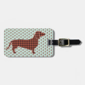 Aangepaste Dachshund Bagagelabel Zwart en Lichtbru (Voorkant horizontaal)