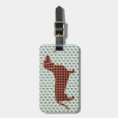 Aangepaste Dachshund Bagagelabel Zwart en Lichtbru (Voorkant verticaal)