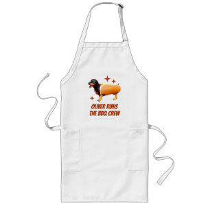 Aangepaste Dachshund BBQ Crew Grappige Wiener Hond Lang Schort