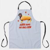 Aangepaste Dachshund BBQ Crew Grappige Wiener Hond Schort (Voorkant)