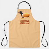 Aangepaste Dachshund BBQ Crew Grappige Wiener Hond Schort (Voorkant)