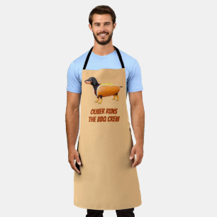 Aangepaste Dachshund BBQ Crew Grappige Wiener Hond Schort