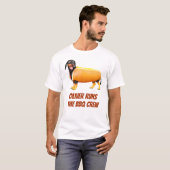 Aangepaste Dachshund BBQ Crew Grappige Wiener Hond T-shirt (Voorkant volledig)