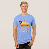 Aangepaste Dachshund BBQ Crew Grappige Wiener Hond Tri-Blend Shirt (Voorkant volledig)