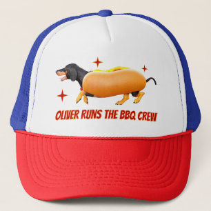 Aangepaste Dachshund BBQ Crew Grappige Wiener Hond Trucker Pet
