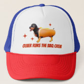 Aangepaste Dachshund BBQ Crew Grappige Wiener Hond Trucker Pet (Voorkant)