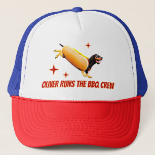 Aangepaste Dachshund BBQ Crew Grappige Wiener Hond Trucker Pet