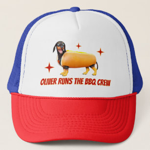 Aangepaste Dachshund BBQ Crew Grappige Wiener Hond Trucker Pet