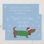 Aangepaste Dachshund Dog Merry Kerstmis Feestdagenkaart (Voorkant / Achterkant)