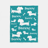 Aangepaste Dachshund Fleece Blanket voor Doxies (Voorkant)