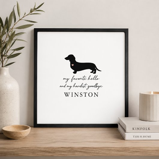 Aangepaste Dachshund-herdenking | Minimalistische  Poster