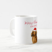 Aangepaste Dachshund-hond met Kerstmanhoed Kerstmi Koffiemok (Voorkant links)