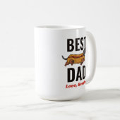 Aangepaste Dachshund Hotdog Dog Dad Custom Text Koffiemok (Voorkant rechts)