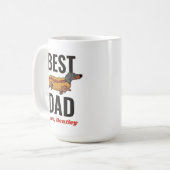 Aangepaste Dachshund Hotdog Dog Dad Custom Text Koffiemok (Voorkant links)