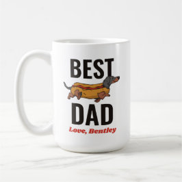 Aangepaste Dachshund Hotdog Dog Dad Custom Text Koffiemok