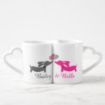 Aangepaste Dachshund-koppels geneste Mok set<br><div class="desc">wiener-hondenliefde</div>