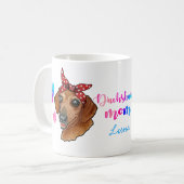 Aangepaste Dachshund Moeder Mooie Moederdag Hond L Koffiemok (Voorkant links)