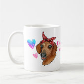 Aangepaste Dachshund Moeder Mooie Moederdag Hond L Koffiemok (Links)