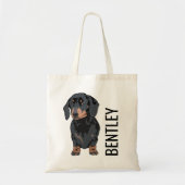 Aangepaste Dachshund Pet-naam | Cute Doggy Goody Tote Bag (Voorkant)