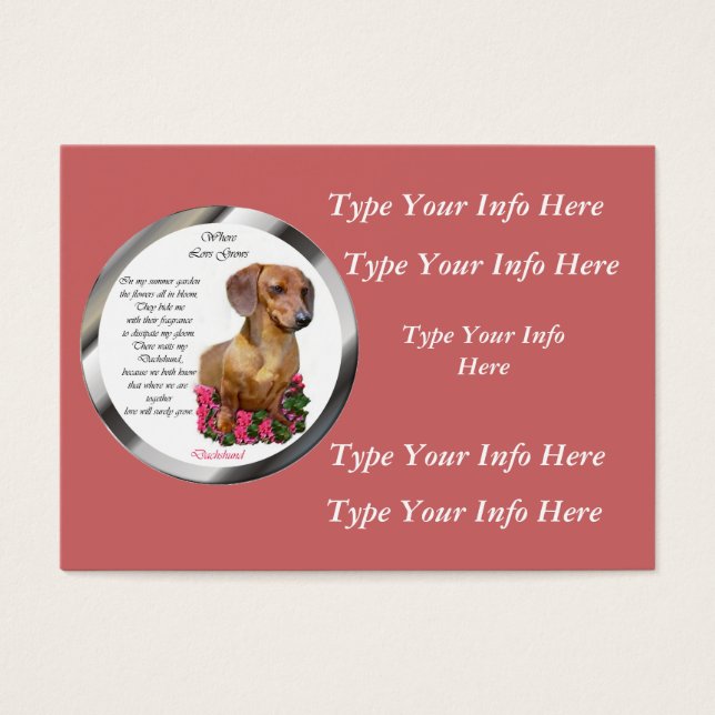 Aangepaste Dachshund-profielkaarten Visitekaartjes (Voorkant)