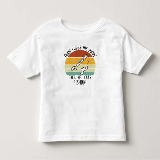 AANGEPASTE Dada houdt meer van mij dan van vissen Kinder Shirts (Voorkant)