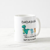 Aangepaste Dadasaurus tot 3 kinderen Koffiemok (Voorkant rechts)