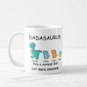 Aangepaste Dadasaurus tot 3 kinderen Koffiemok (Links)