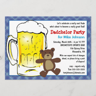 Aangepaste Dadchelor Party-uitnodigingen - Diaper Kaart