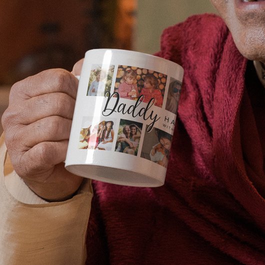 Aangepaste Daddy 12 Foto Collage Koffie Koffiemok