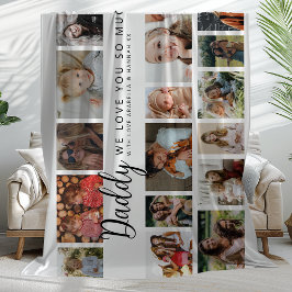 Aangepaste Daddy 18 Fotocollage Fleece Deken