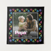 Aangepaste Daddy & Kind Fotoherinnering – geperson Wandkleed (Voorkant)