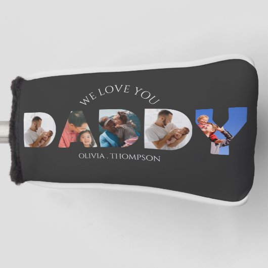 Aangepaste Daddy Letter Foto Collage Golf Golfheadcover (Voorkant)