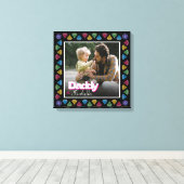 Aangepaste Daddy & Me Fotoherinnering – gepersonal Canvas Afdruk (Insitu (Houten vloer))