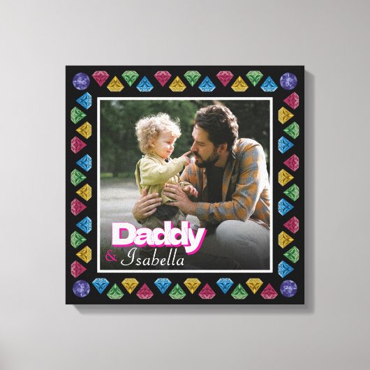 Aangepaste Daddy & Me Fotoherinnering – gepersonal Canvas Afdruk (Voorkant)