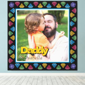 Aangepaste Daddy & Me Fotoherinnering – gepersonal Canvas Afdruk (Insitu (Houten vloer))