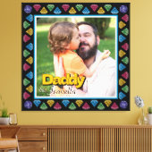 Aangepaste Daddy & Me Fotoherinnering – gepersonal Canvas Afdruk (Insitu (Woonkamer))