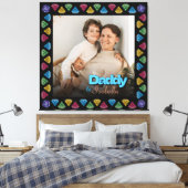 Aangepaste Daddy & Me Fotoherinnering – gepersonal Canvas Afdruk (Insitu (Slaapkamer))