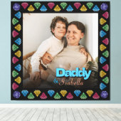 Aangepaste Daddy & Me Fotoherinnering – gepersonal Canvas Afdruk (Insitu (Houten vloer))