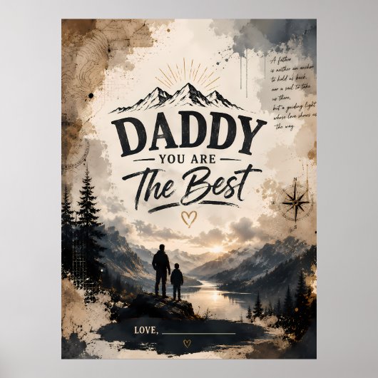 Aangepaste Daddy Mountain Avonturenposter Poster (Voorkant)
