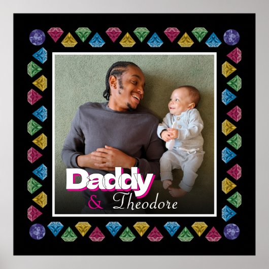 Aangepaste Daddy & Son Fotoherinnering – gepersona Poster (Voorkant)