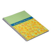 Aangepaste Daffodils en Check Gingham Notitieboek (Rechterzijde)