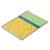Aangepaste Daffodils en Check Gingham Notitieboek (Linkerzijde)