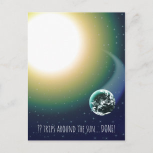 Aangepaste dag gaat rond de zon briefkaart