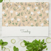 Aangepaste dagdoek – Vanille Bloemstijl Theedoek (Gevouwen)