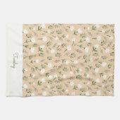 Aangepaste dagdoek – Vanille Bloemstijl Theedoek (Horizontaal)