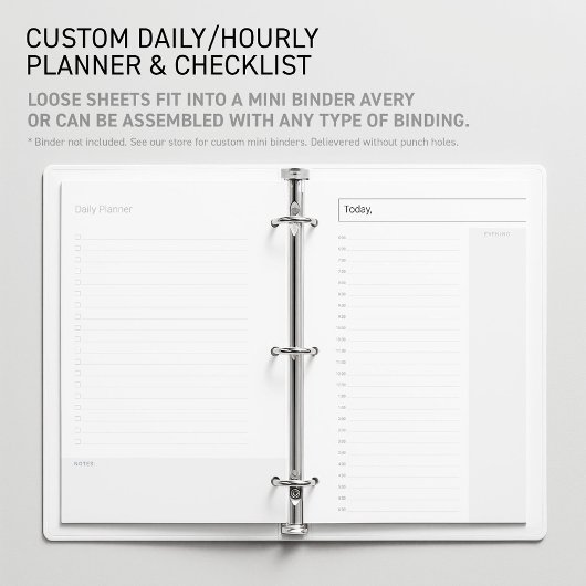 Aangepaste dagelijkse ongedateerde planner mini bi briefpapier