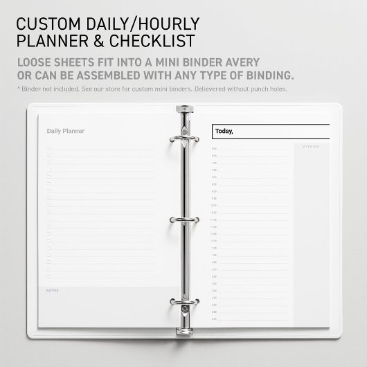 Aangepaste dagelijkse ongedateerde planner mini bi briefpapier