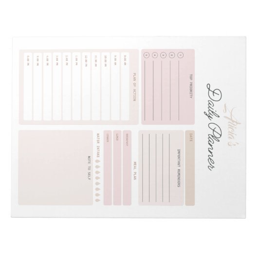 Aangepaste dagelijkse planner notitieblok (Voorkant)